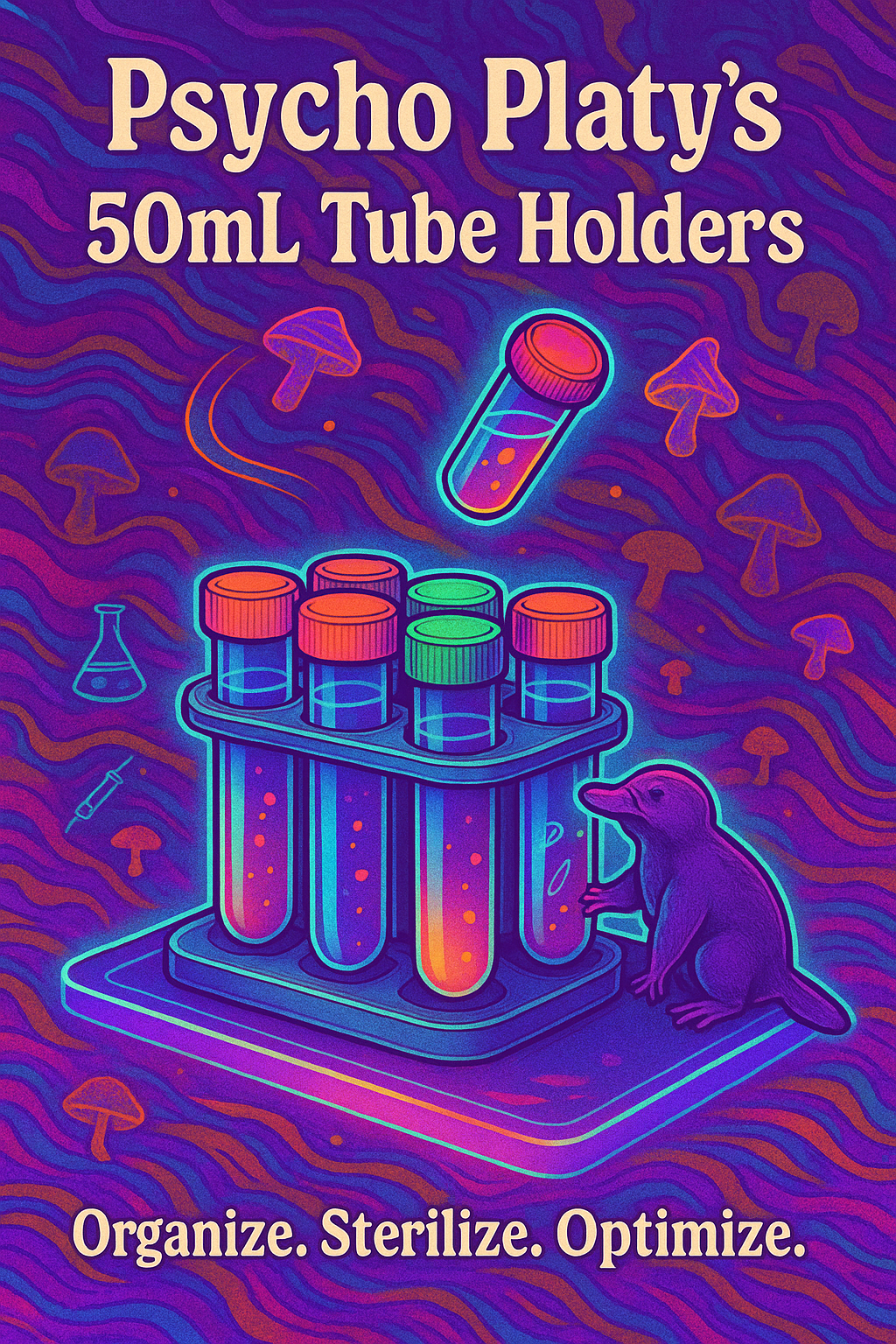 Psycho Platy’s 50mL Tube Holder – 6 Tube Capacity